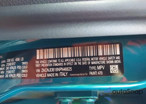 2022 Jeep Renegade Latitude 4X4 from USA, damaged, VIN ZACNJDB18NPN46625